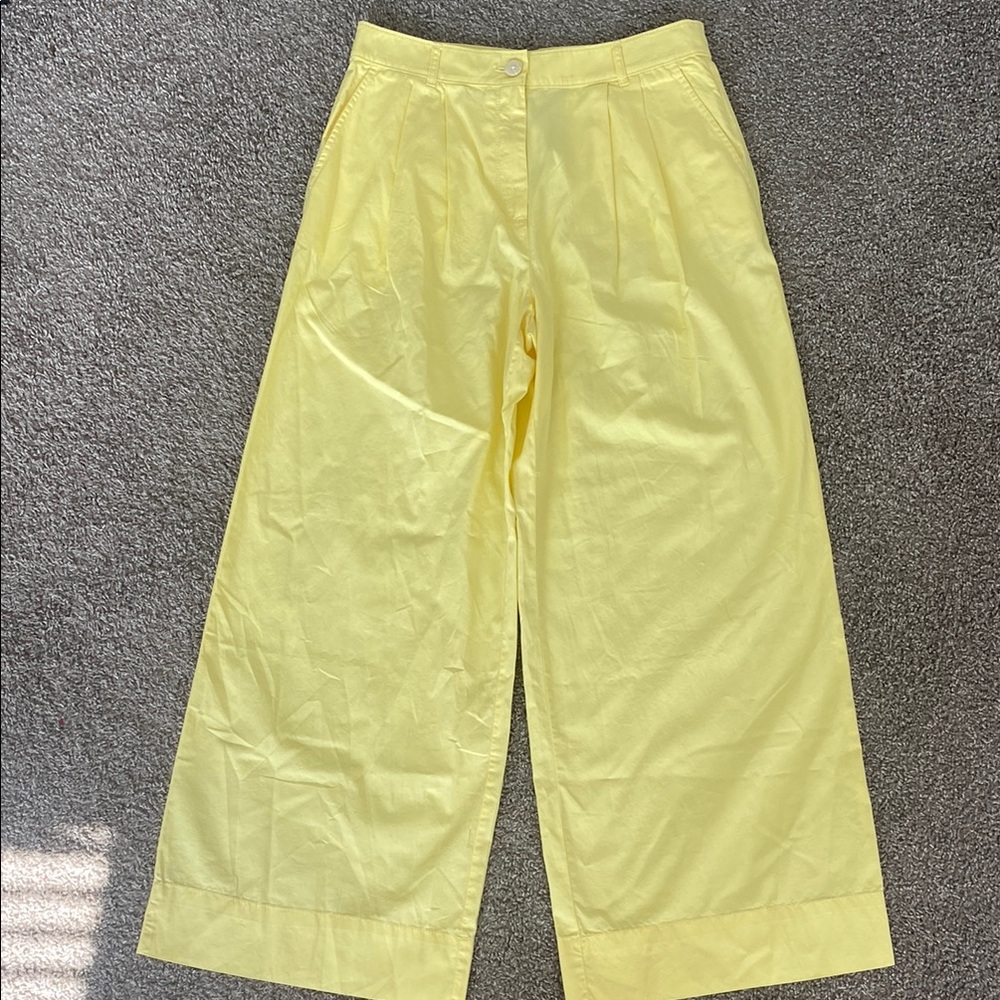 NWT LOFT High Waisted Wide Leg Sunny Yellow Trousers